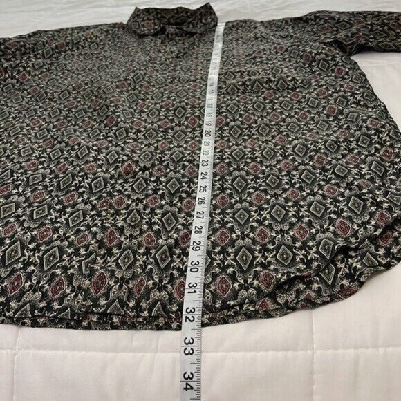 Colore Italia Silk Shirt, Short Sleeves, Hidden Buttons, Oversized Medium - Picture 8 of 10